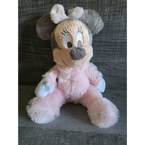 Disney Parks Baby Minnie Mouse Chime Rattle Plush Toy Doll Ultra SOFT! g26 - Picture 1 of 9